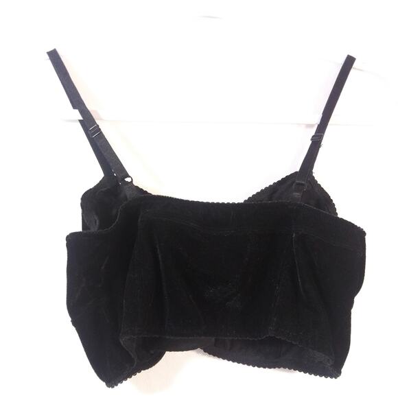 Nollie Black Velvet Bustier Bralette Edgy Festival Goth Size M - Picture 3 of 5
